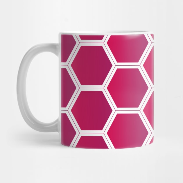 Pink Hexagon Grid Pattern by SOwenDesign